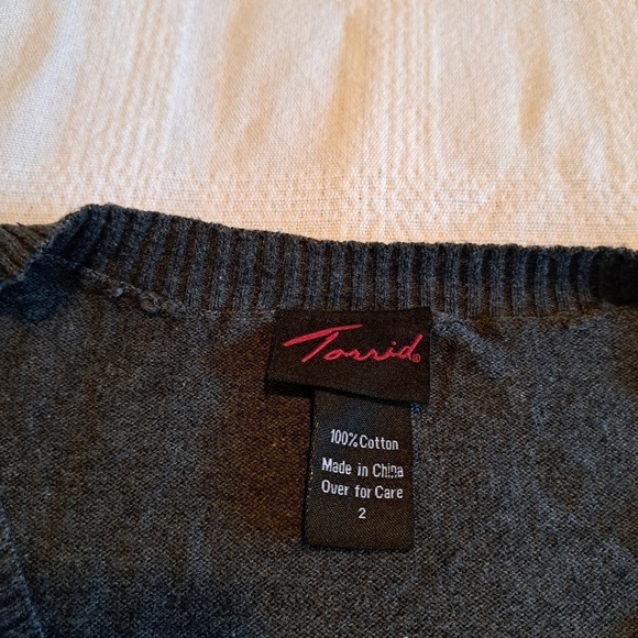 Torrid women's size 2 dark gray knit sweater - Picture 2 of 8